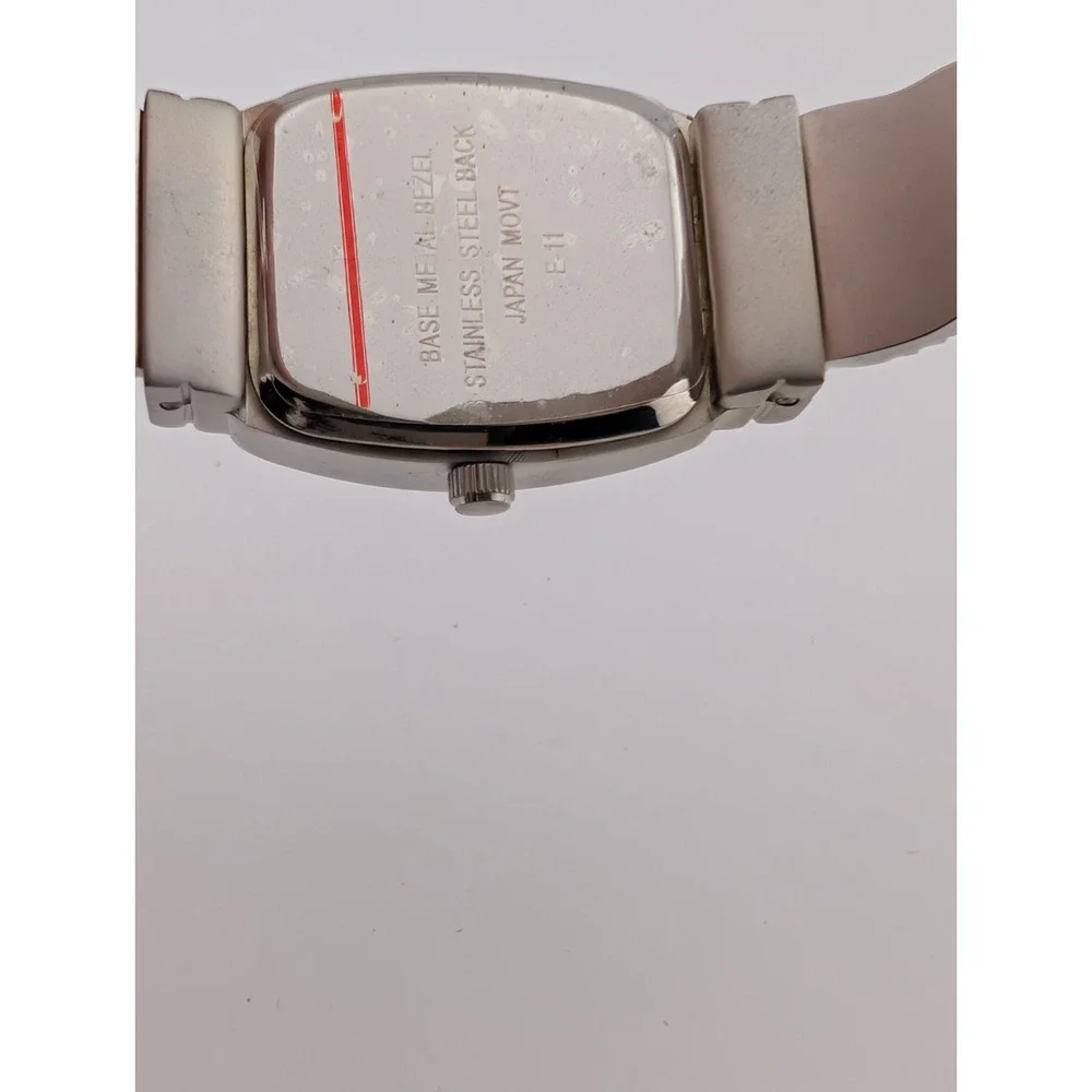 Premier Designs Womens Watch 22mm Silver Tone Open Cuff Band- New Battery